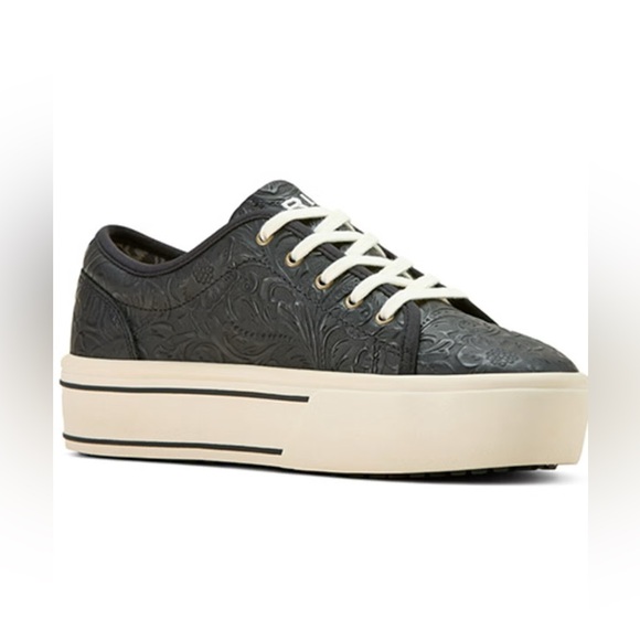 Ariat Shoes - Ariat Skylar Black Floral Embossed Platform Sneakers – Women’s 8.5B
